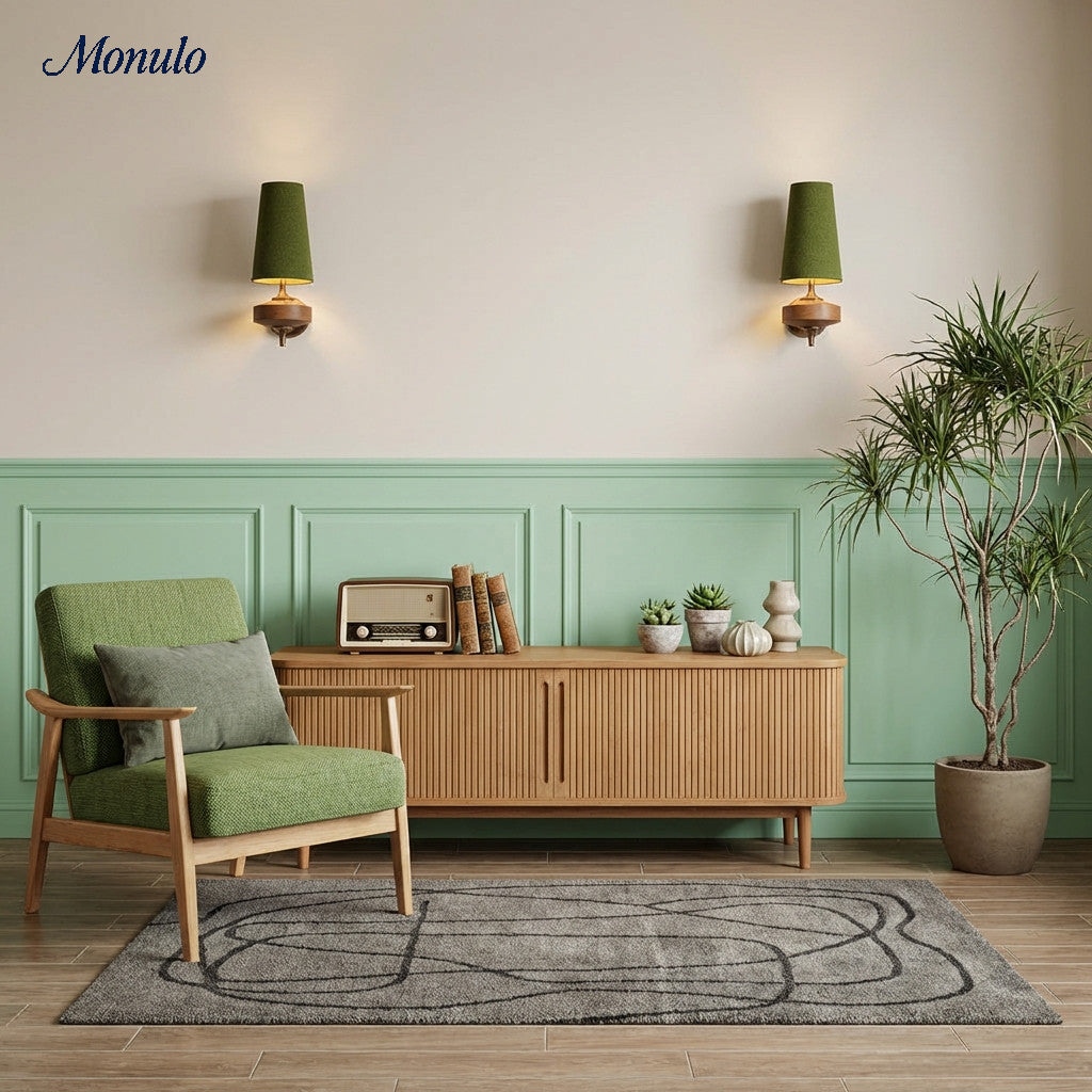 Retro Wandlamp met Stoffen Kap – Vintage Verlichting voor Slaapkamer