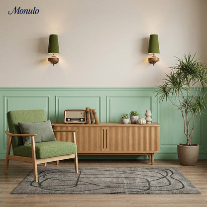 Retro Wandlamp met Stoffen Kap – Vintage Verlichting voor Slaapkamer
