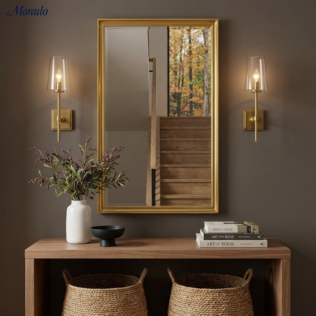 Glazen Wandlamp met Helder Glas – Enkelvoudige tot Drievoudige Configuratie – Elegante Badkamerverlichting