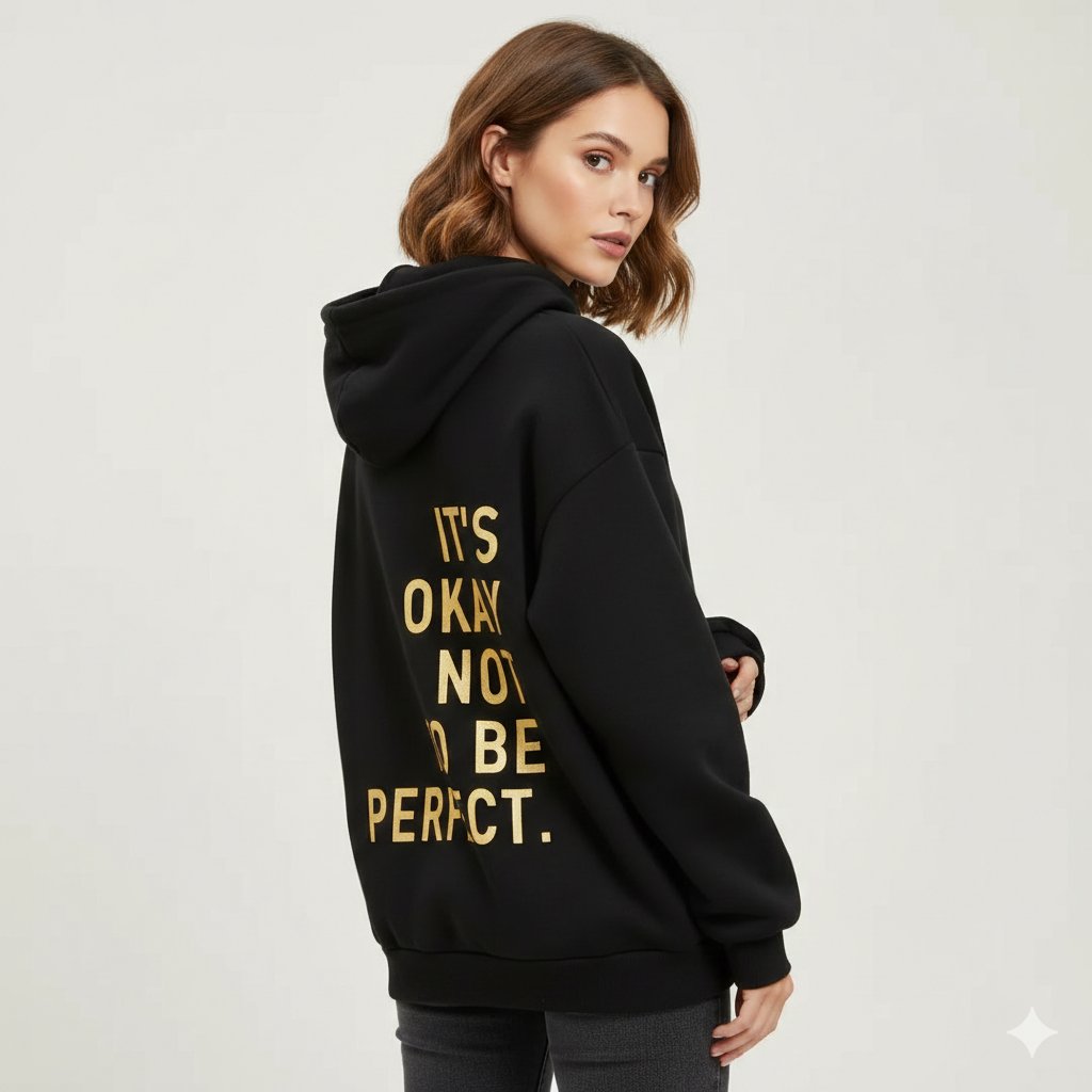 Dames Hoodie met Gouden Motivatie Tekst - StudioMarella