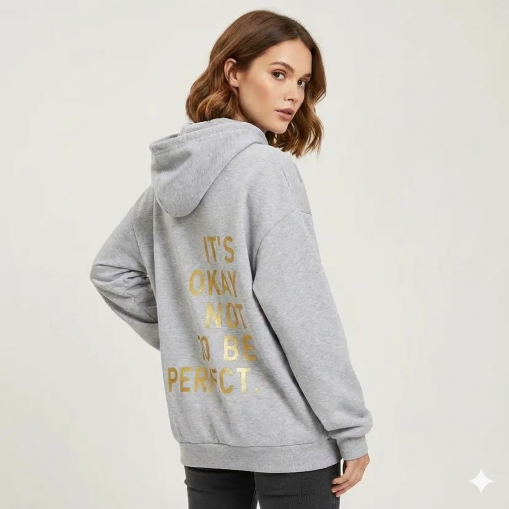 Dames Hoodie met Gouden Motivatie Tekst