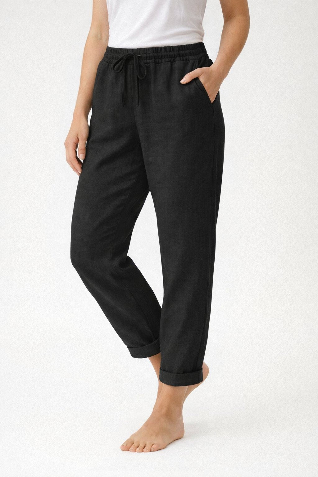 Vrouwen Broek met Trekkoord en Omslagen