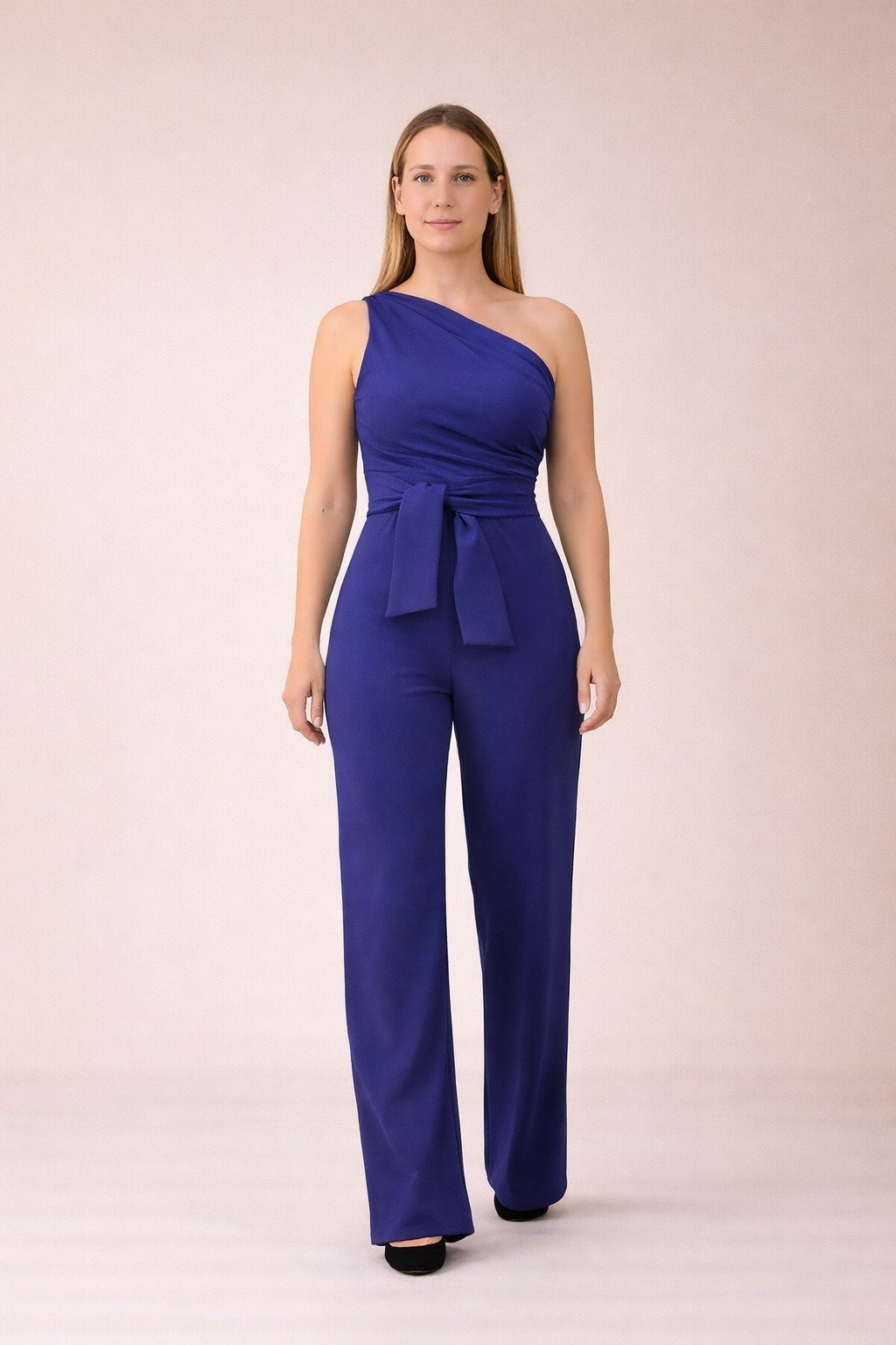 Dames Jumpsuit Eén Schouder Strikceintuur Zomer Jurk