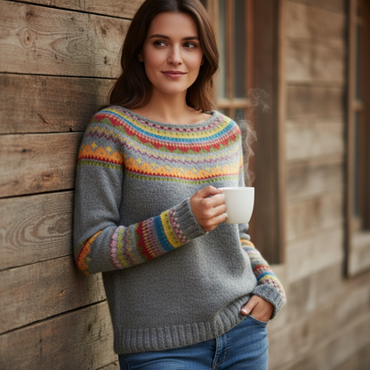Dames Trui Geometrisch Patroon Fair Isle Stijl