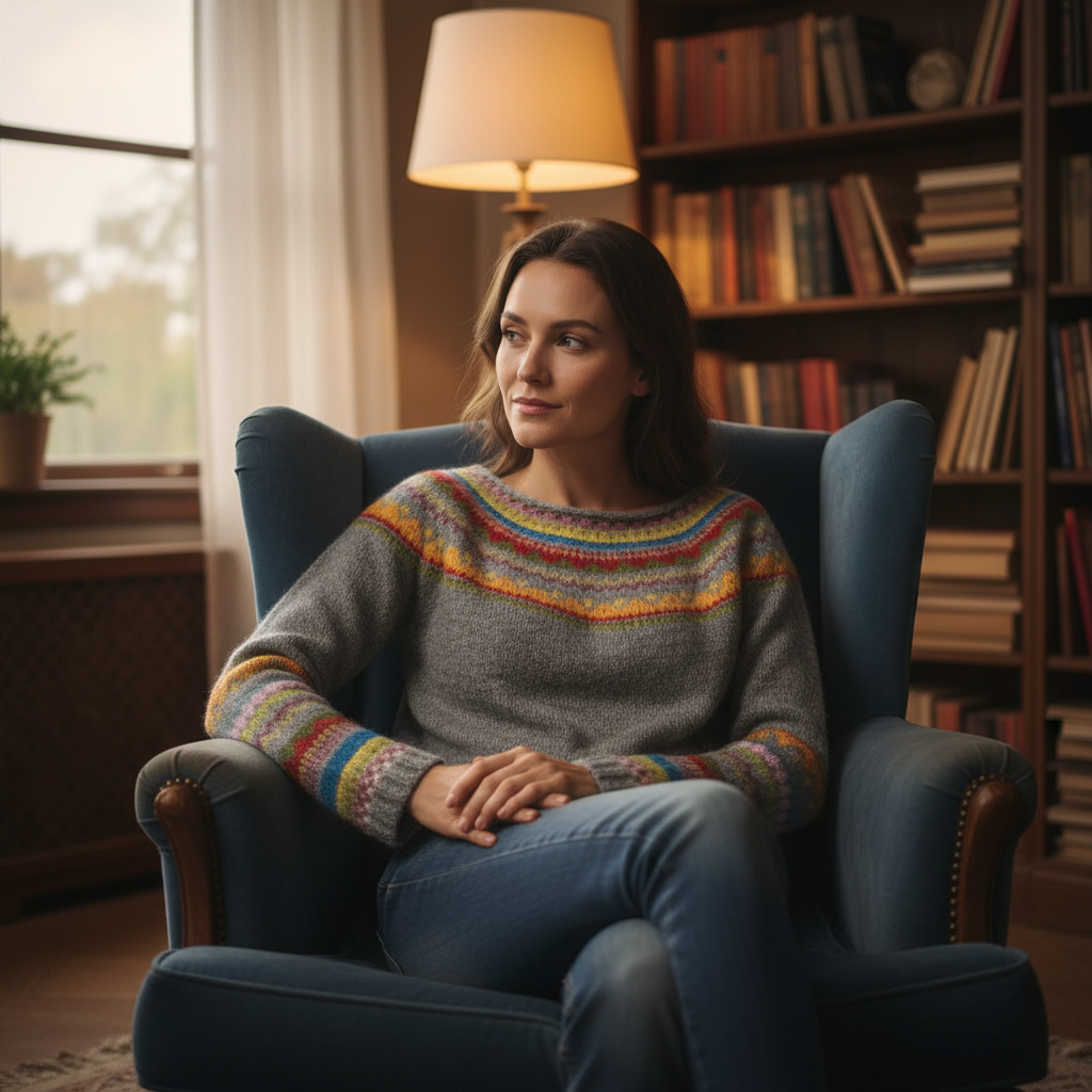 Dames Trui Geometrisch Patroon Fair Isle Stijl