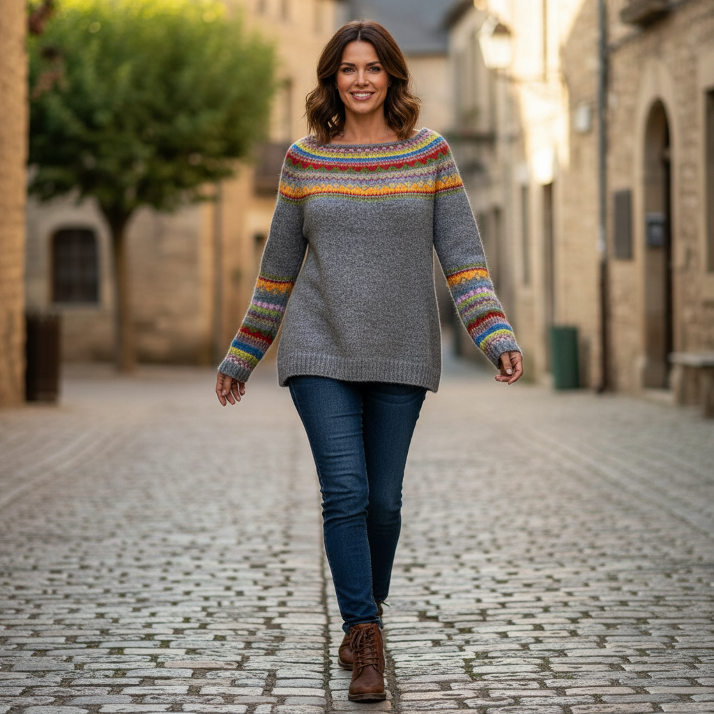 Dames Trui Geometrisch Patroon Fair Isle Stijl - StudioMarella