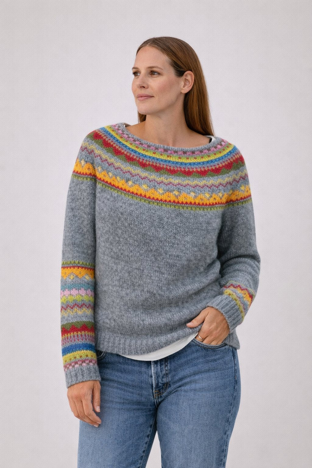 Dames Trui Geometrisch Patroon Fair Isle Stijl