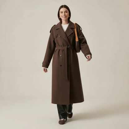 Dames Trench Coat Double-breasted met Ceintuur - StudioMarella