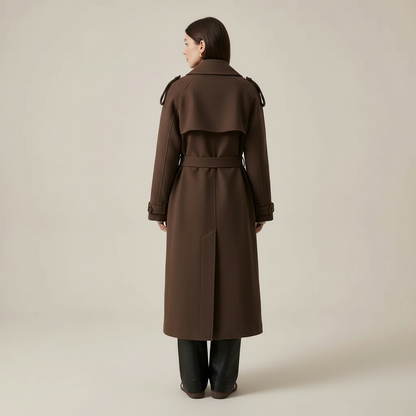 Dames Trench Coat Double-breasted met Ceintuur