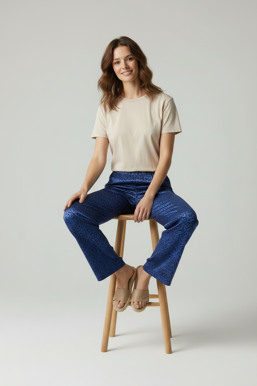 Vrouwen Gebreide Trui en Wijde Broek Set