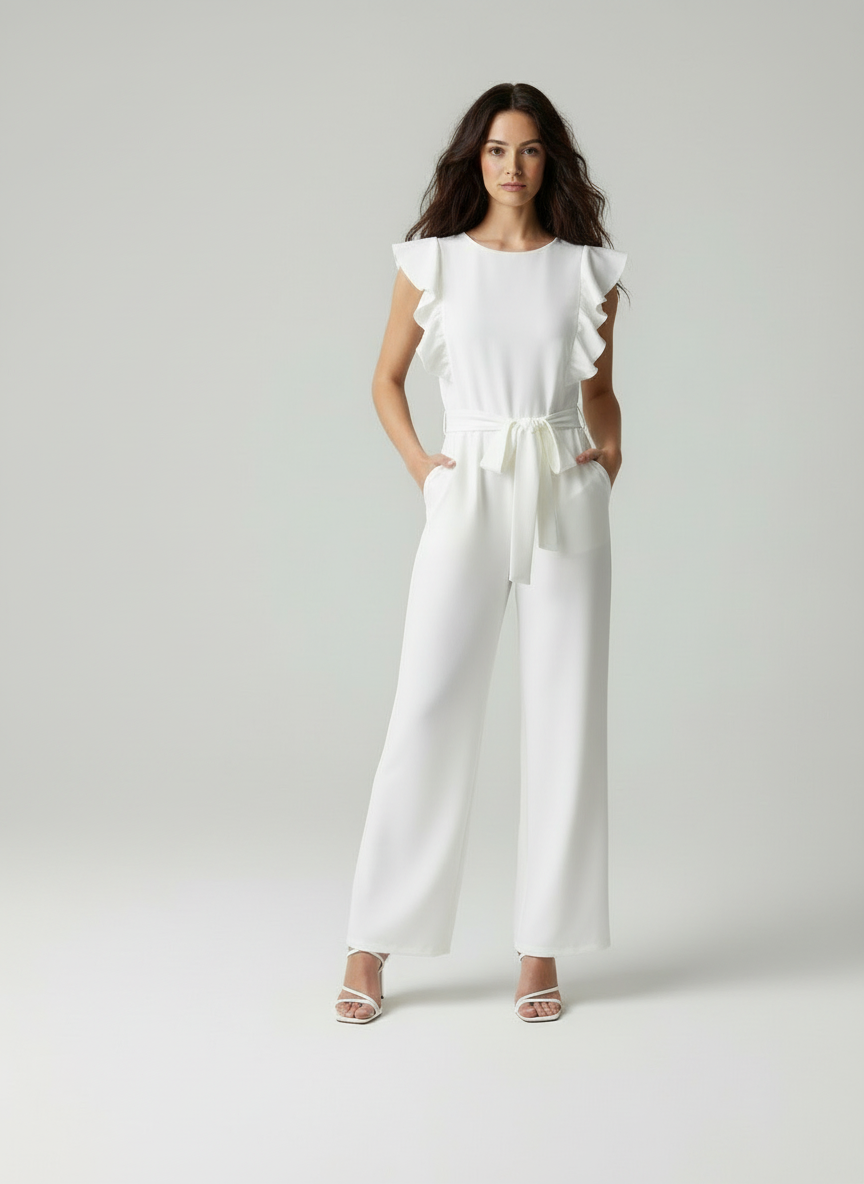 Dames Jumpsuit Elegant met Wijd Cap Mouwen