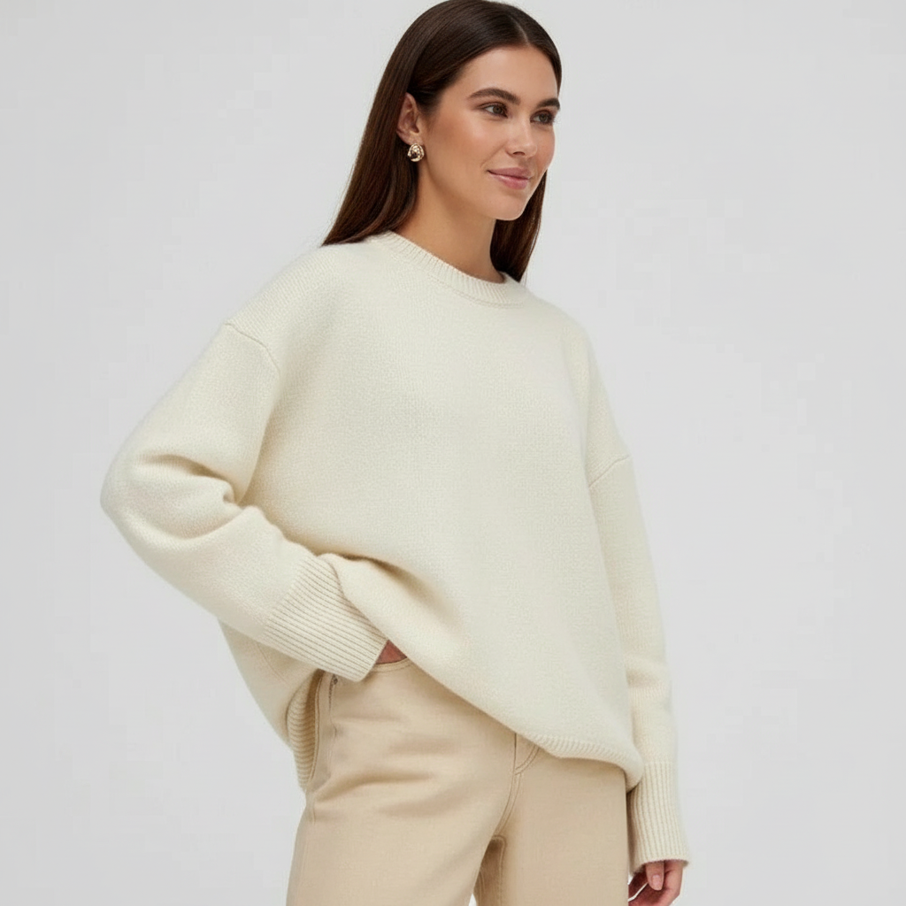 Dames Sweater Oversized Relaxed Fit met Ribbelzoom - StudioMarella