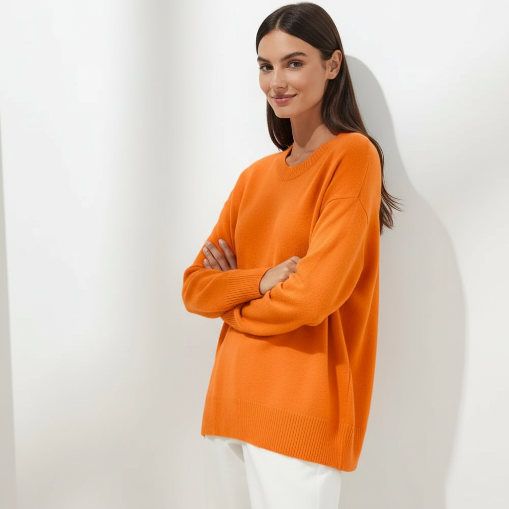 Dames Sweater Oversized Relaxed Fit met Ribbelzoom