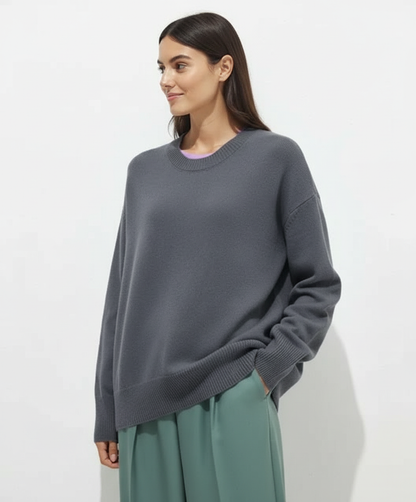 Dames Sweater Oversized Relaxed Fit met Ribbelzoom