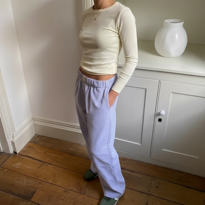 Dames Lounge Broek Elastische Taille Streep Patroon Comfortabel