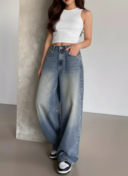Dames Jeans Wijde Pijpen Comfortabele Stijl