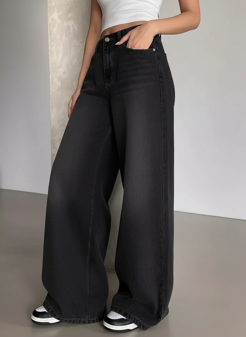 Dames Jeans Wijde Pijpen Comfortabele Stijl