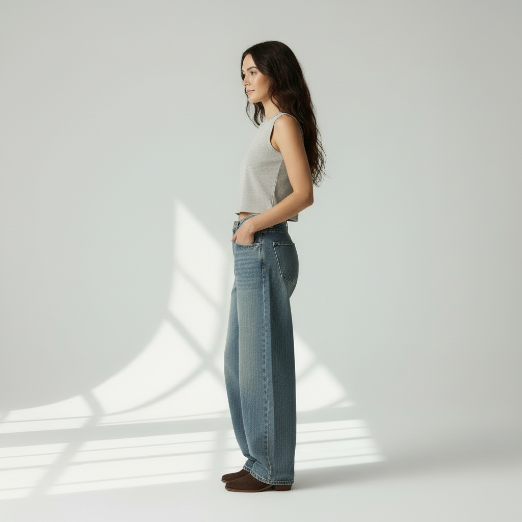 Dames Jeans Wijde Pijpen Comfortabel
