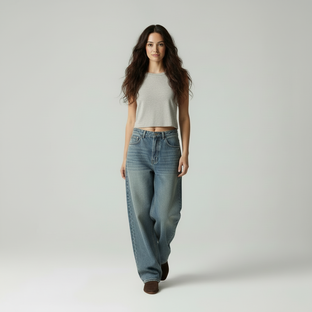 Dames Jeans Wijde Pijpen Comfortabel - StudioMarella