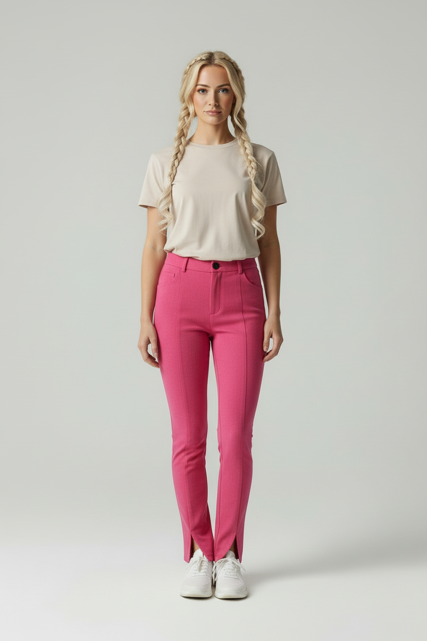 Vrouwen Broek Wijdvallend met Zijsplitten Comfortabel Design