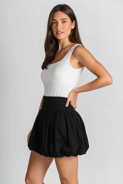 Dames Rok Ballonrok Zomerjurk Zwart/Wit - StudioMarella