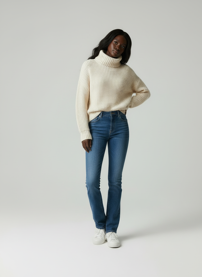 Dames Chunky Trui Gebreide Coltrui Zacht en Warm