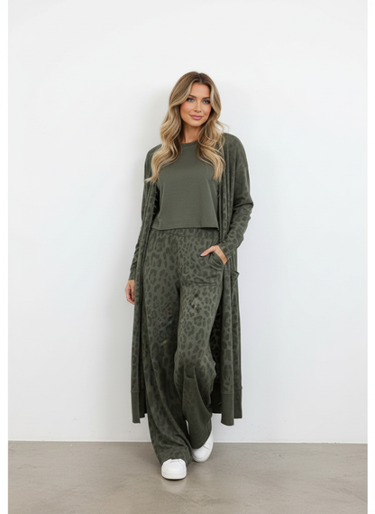 Vrouwen Loungewear Set Luipaardprint Zacht en Comfortabel