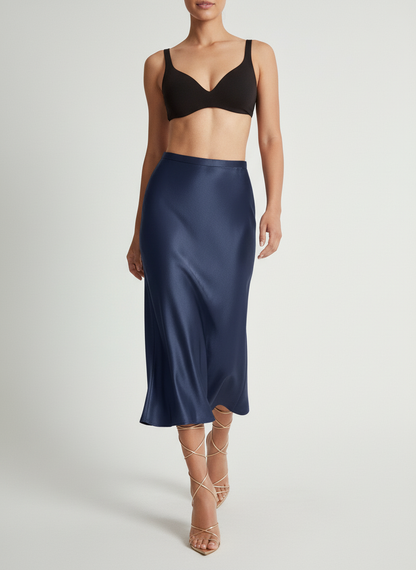 Vrouwen Rok Satijnen Stof Elegante Afwerking