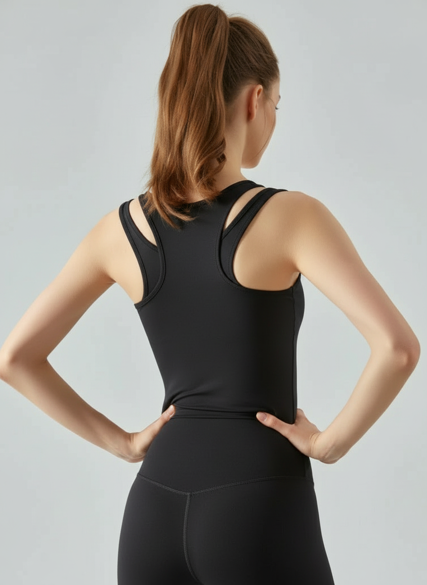 Vrouwelijke Sport Tanktop met Racerback en Bandjes