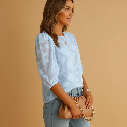 Dames Blouse Pofmouwen Elegante Jurkhemd
