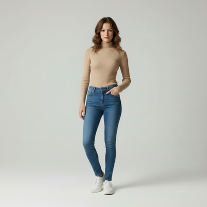 Dames Trui Elegante Coltrui Zwart Klassiek