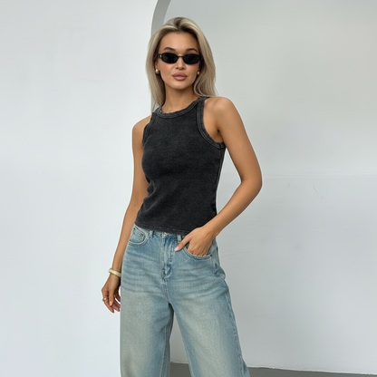 Dames Tanktop Verweerd Distressed Look