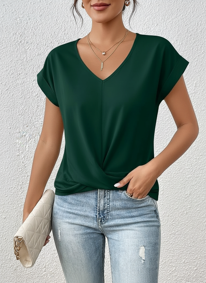 Vrouwen Top met Knoop Detail aan de Voorkant