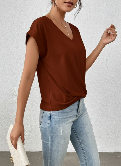 Vrouwen Top met Knoop Detail aan de Voorkant
