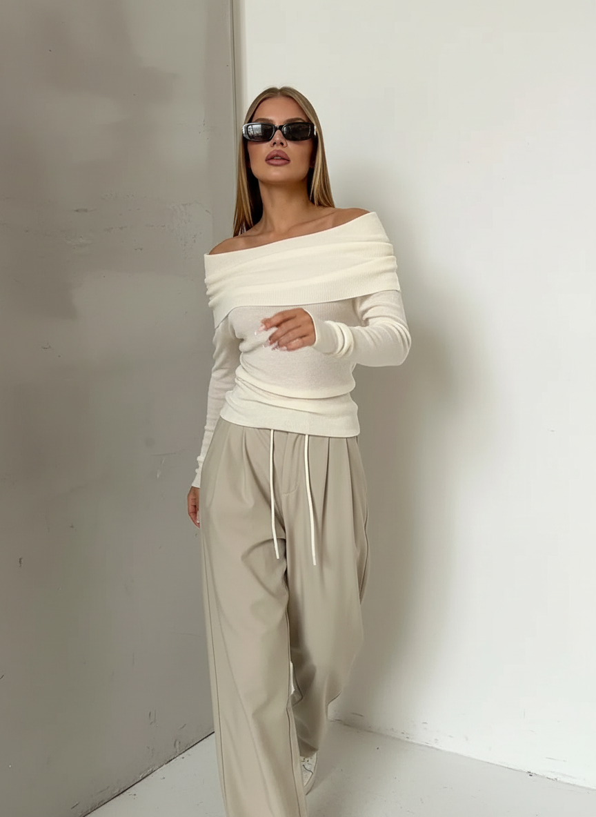 Dames Off-shoulder Top met Drapering voor Vrouw
