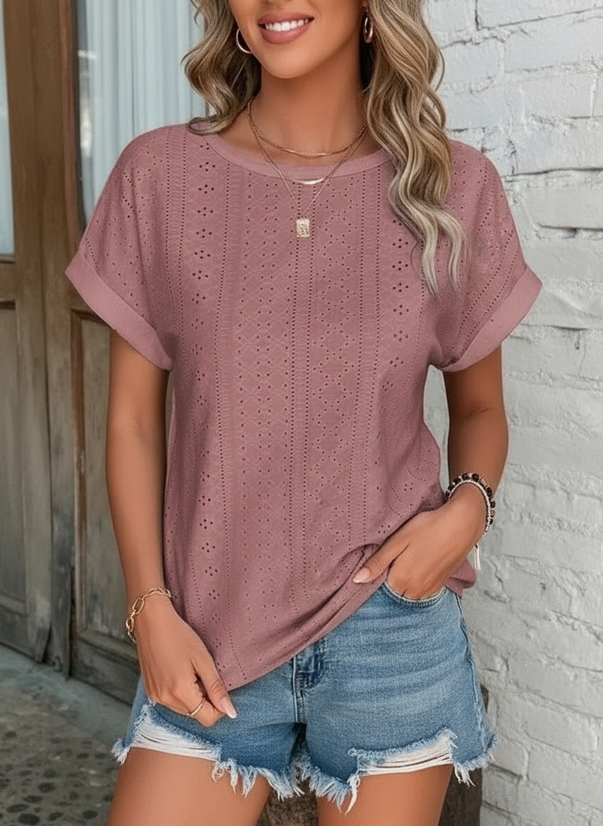 Vrouwelijk T-shirt met Leuke Oogjes