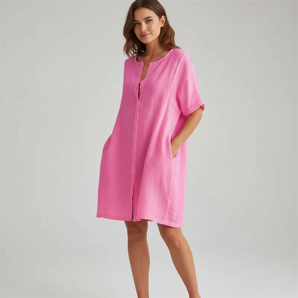 Dames Tuniekshirt Relaxte Pasvorm met Strikdetail