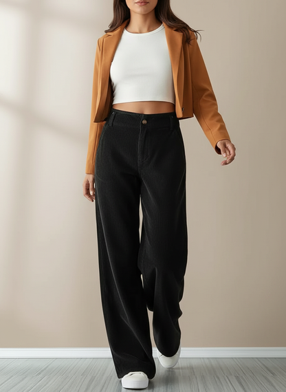 Dames Corduroy Broek Wijd Model Comfortabel
