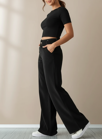 Dames Corduroy Broek Wijd Model Comfortabel