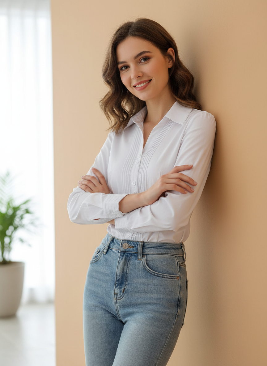 Vrouwen Bodysuit Blouse Met Geïntegreerde Bh - StudioMarella