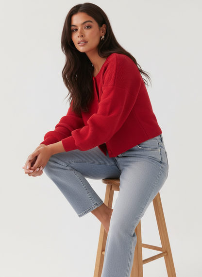 Vrouwen Cardigan Puffed sleeves Zacht en Stijlvol