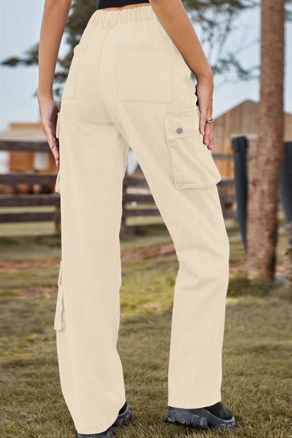 Herense Cargo Broek Met Veel Opslagzakken Corduroy Stof