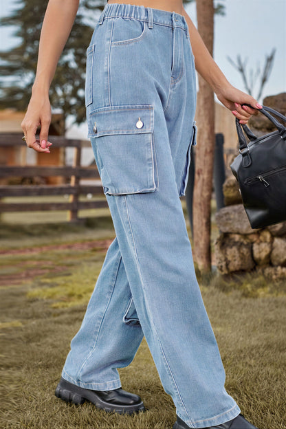 Herense Cargo Broek Met Veel Opslagzakken Corduroy Stof