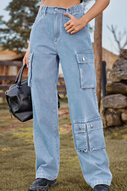 Herense Cargo Broek Met Veel Opslagzakken Corduroy Stof