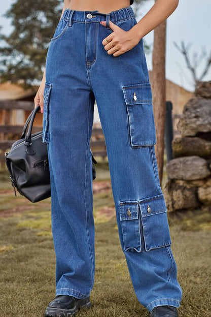 Herense Cargo Broek Met Veel Opslagzakken Corduroy Stof