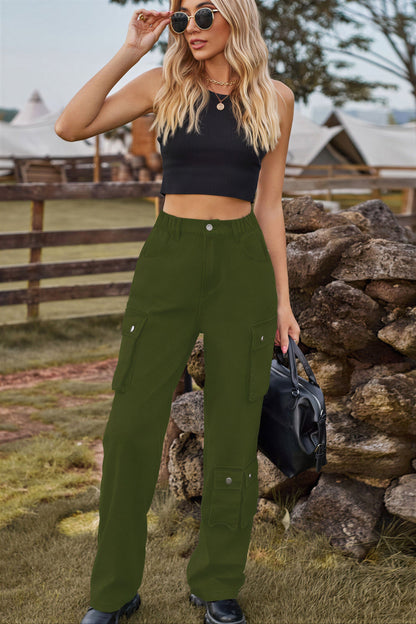 Herense Cargo Broek Met Veel Opslagzakken Corduroy Stof