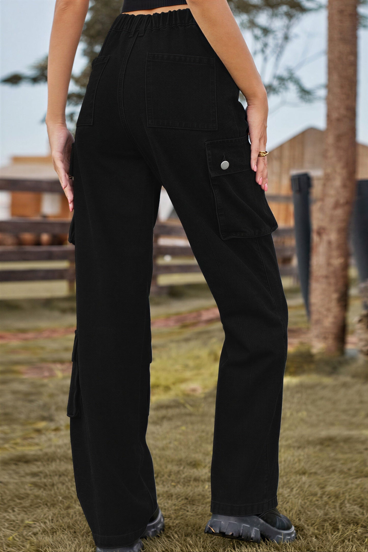 Herense Cargo Broek Met Veel Opslagzakken Corduroy Stof