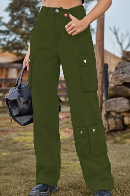 Herense Cargo Broek Met Veel Opslagzakken Corduroy Stof