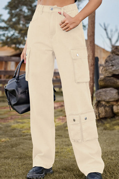 Herense Cargo Broek Met Veel Opslagzakken Corduroy Stof