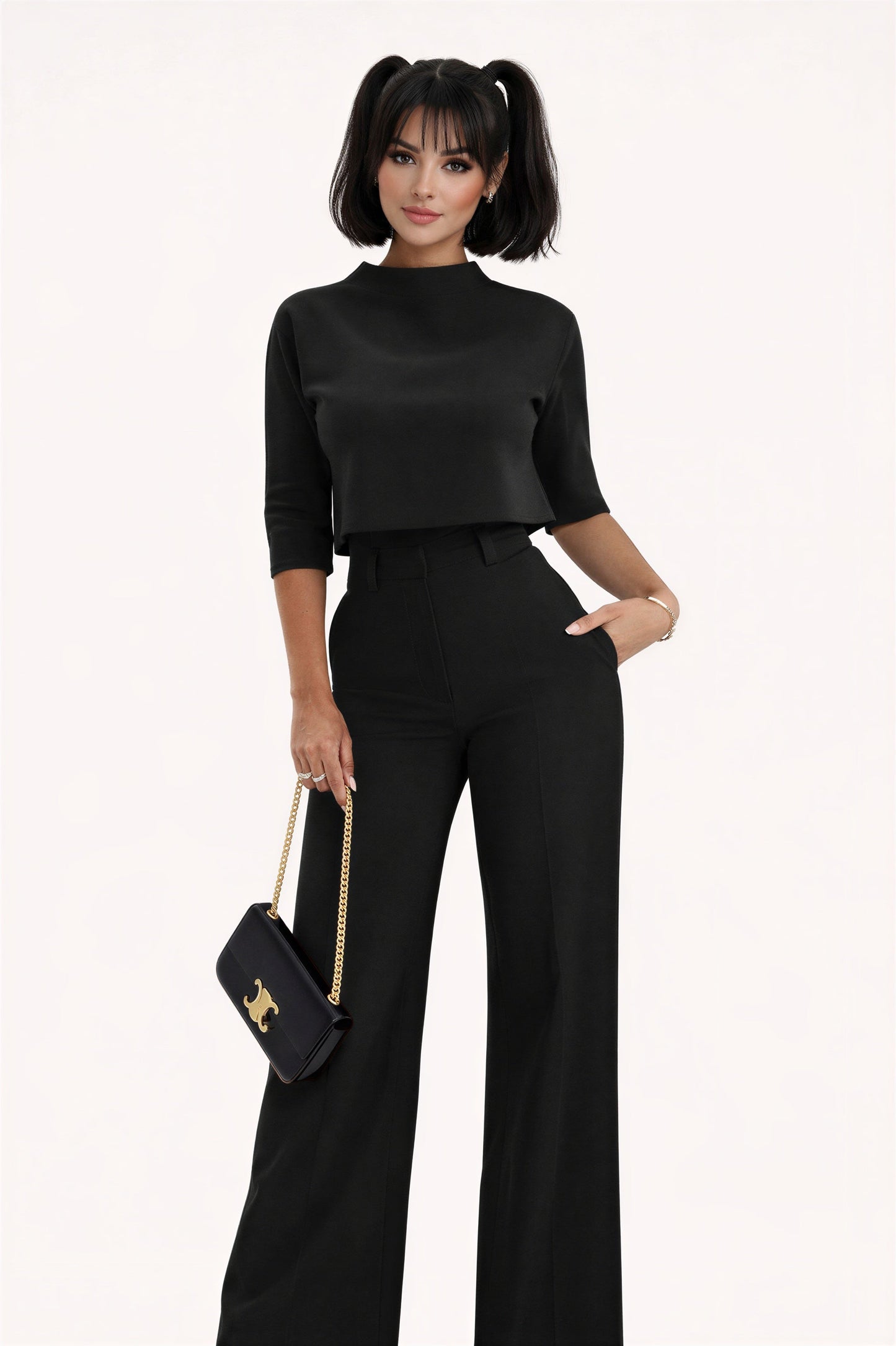 Vrouwen High Waist Broek met Bijpassende Top - StudioMarella